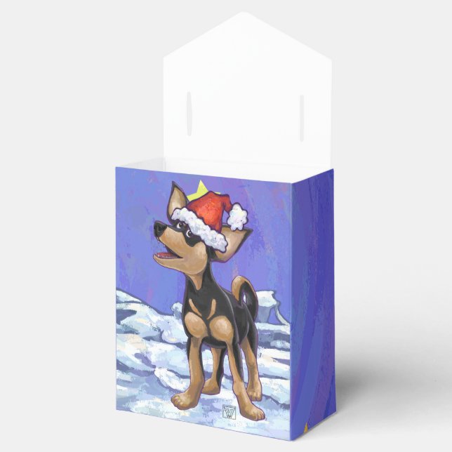 Starry Night Festive Chihuhua in Santa Hat Favour Box (Opened)