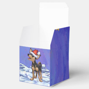 Starry Night Festive Chihuhua in Santa Hat Favour Box