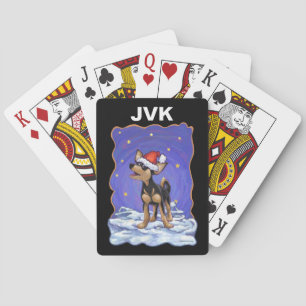 Starry Night Festive Chihuhua in Santa Hat Playing Cards