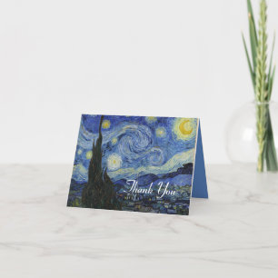 Starry Night Fine Art Thank You Note Card