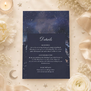 Starry Night Forest Celestial Wedding Details Card