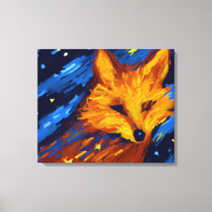 STARRY NIGHT FOX IV CELESTIAL SPIRIT CANVAS PRINT