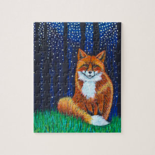 Starry Night Fox Jigsaw Puzzle