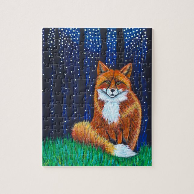 Starry Night Fox Jigsaw Puzzle (Vertical)
