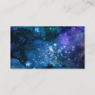 Starry Night Galaxy Blue Nebula Cosmic Space Sky Business Card