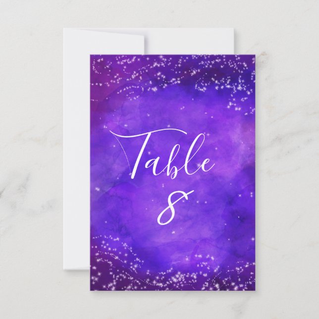 Starry Night Galaxy Watercolor Table Numbers (Front)