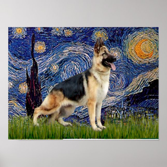 Starry Night - German Shepherd 13 Poster (Front)