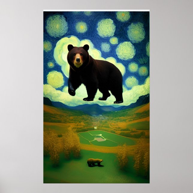 Starry night giant bear poster (Front)