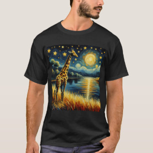 Starry Night Giraffe Van Gogh Lover T-Shirt