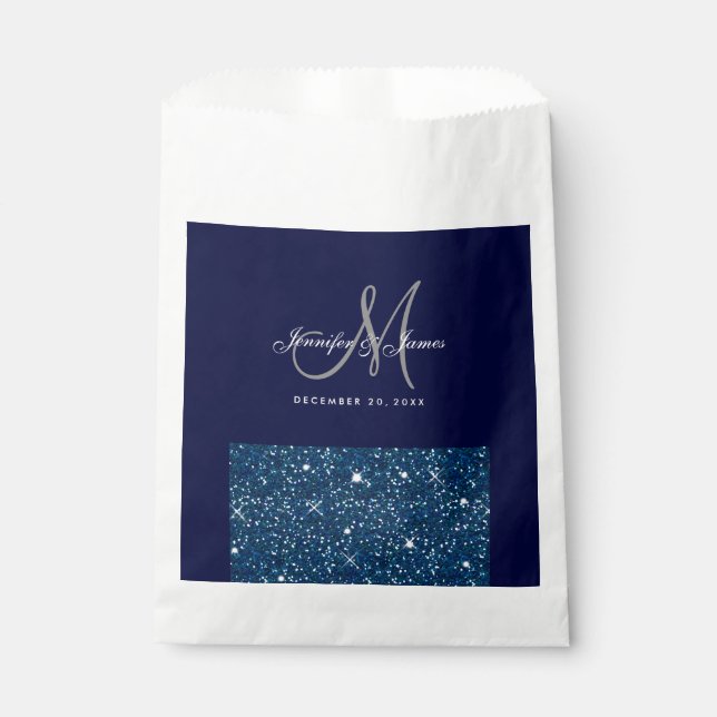 Starry Night Glitter Elegant Wedding Favour Favour Bags (Front)
