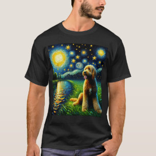 Starry Night Goldendoodle Dog Van Gogh Lover T-Shirt