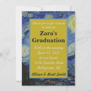 Starry Night Graduation Invitation