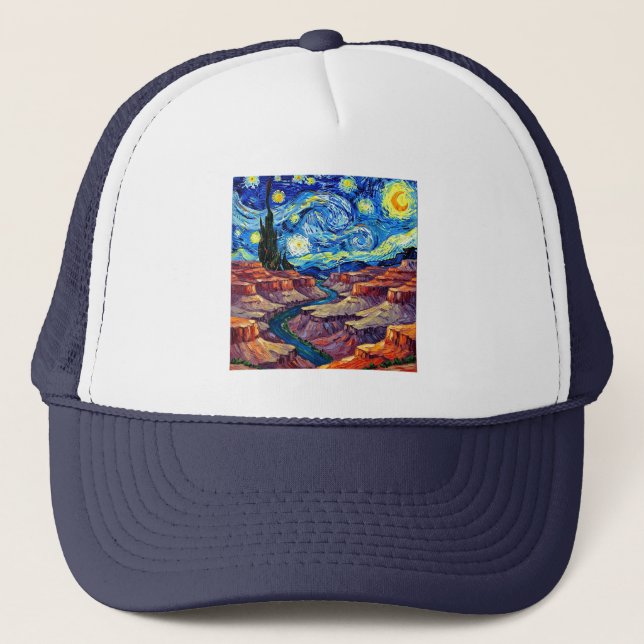 Starry Night Grand Canyon Arizona Trucker Hat (Front)