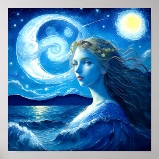 Starry Night 🌌 - Greek Goddess Fantasy Poster #10