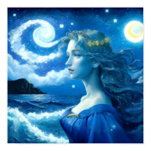 Starry Night 🌌 - Greek Goddess Fantasy Poster #3 