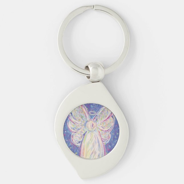 Starry Night Guardian Angel Custom Keychains (Front)