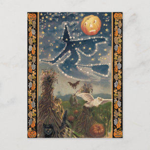 Starry Night Halloween Postcard