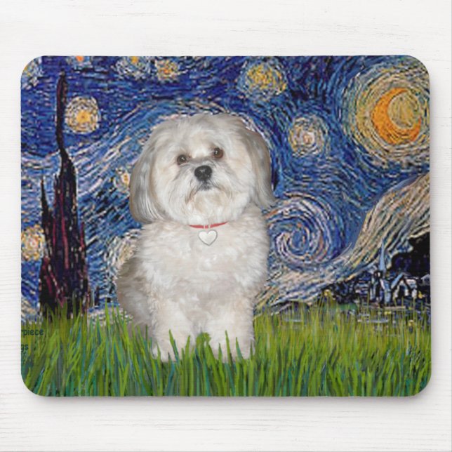 Starry Night - Havanese (F) Mouse Mat (Front)
