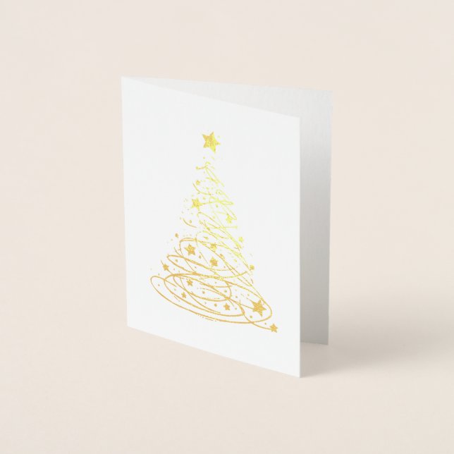 STARRY NIGHT Holiday Card Gold (Front)