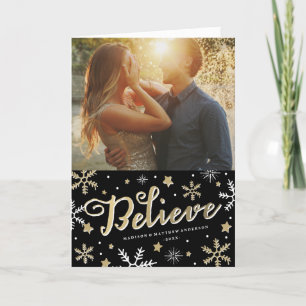 Starry Night Holiday Photo Greeting Card