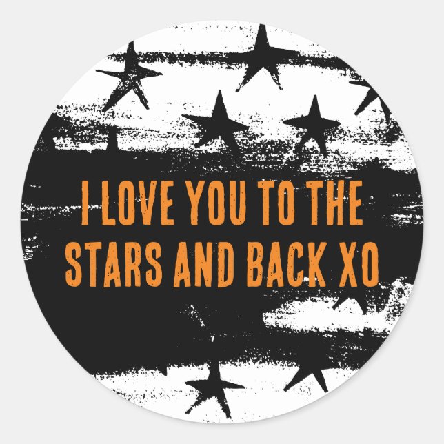 Starry Night. I love you to the stars and back xo Classic Round Sticker (Front)