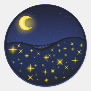 starry night in a bottle classic round sticker