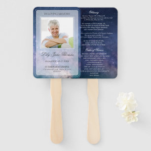 Starry Night In Loving Memory Funeral Program Hand Fan