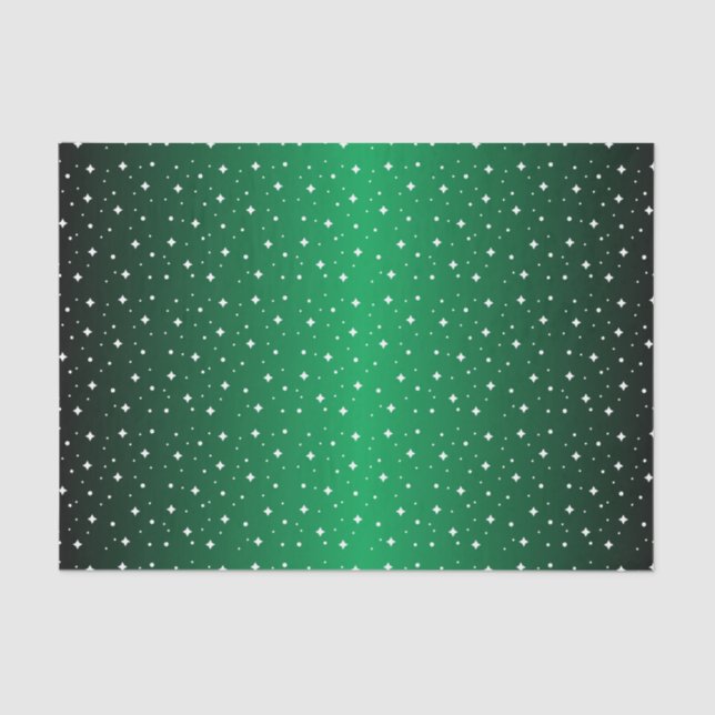 Starry Night in Shiny Green Tissue Paper (Front)