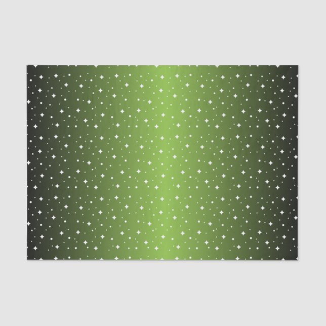 Starry Night in Shiny Lime Green Tissue Paper (Front)