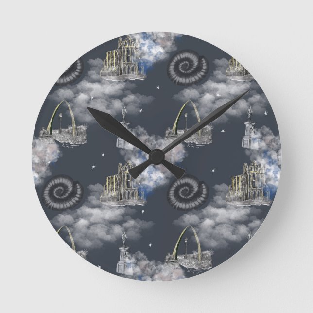 Starry night in Whitby wall clock (Front)