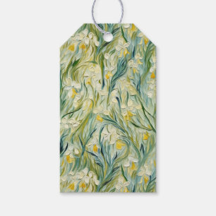 Starry Night-inspired Floral Paint Textured-style Gift Tags