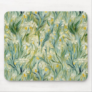Starry Night-inspired Floral Paint Textured-style Mouse Mat