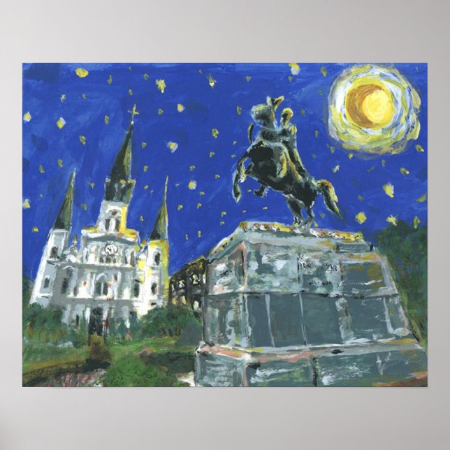 Starry Night Jackson Square Poster (Front)