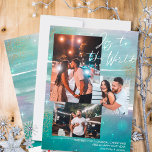 Starry Night Joy to the World 3 Photo Green Holiday Card<br><div class="desc">Create your own 3 photo collage holiday card, with Joy to the World hand lettering, on a starry night background. The design features watercolor brush strokes, in shades of green mint pink and grey, with stars, starlight glow and gold dust. Joy to the World is lettered in modern script calligraphy,...</div>