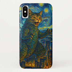 Starry Night Kaiju Catzilla Cat iPhone iPad Case