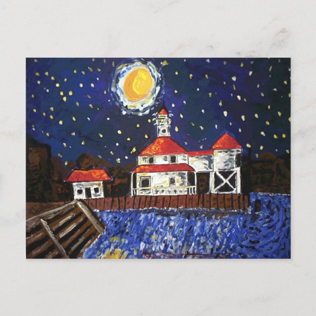 Starry Night Light House Postcard (Front)