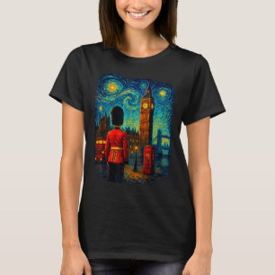 Starry Night London Red Telephone Box Queen's Guar T-Shirt