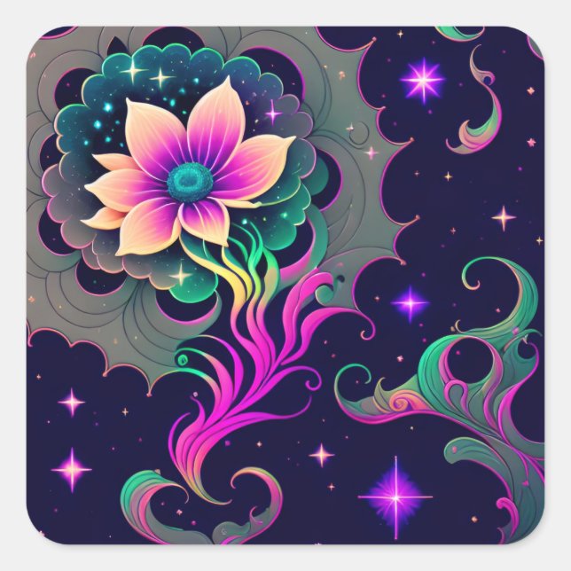 Starry Night Lotus Flower Sticker (Front)