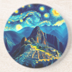 Starry Night Machu Picchu Peru Coaster
