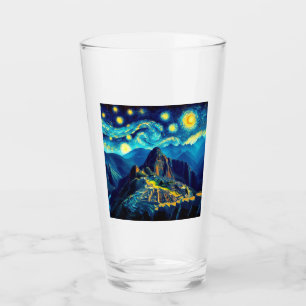 Starry Night Machu Picchu Peru Glass