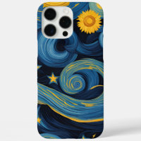 Starry Night Meets Sunflowers Pattern