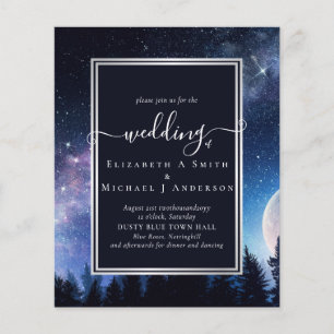 Starry Night Midnight Stars Wedding Budget Flyer