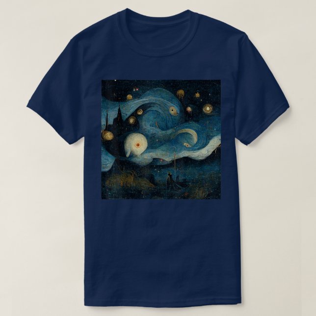 Starry Night mied with Hieronymus Bosch  T-Shirt (Design Front)