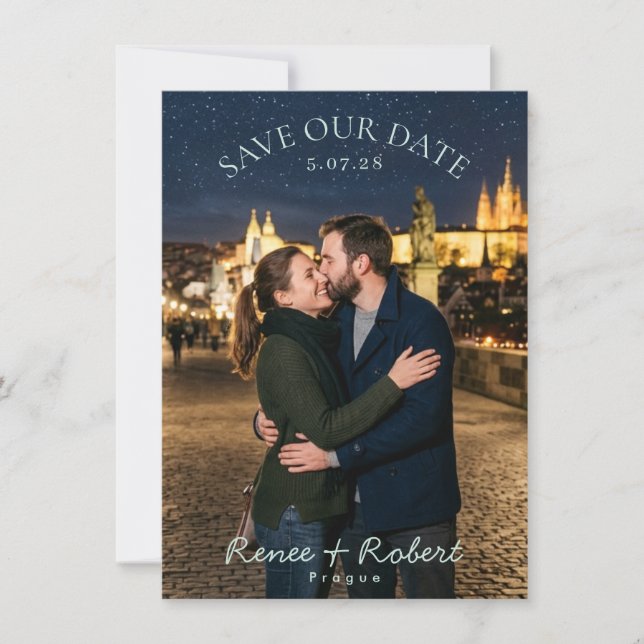 Starry Night Mint Save The Date (Front)