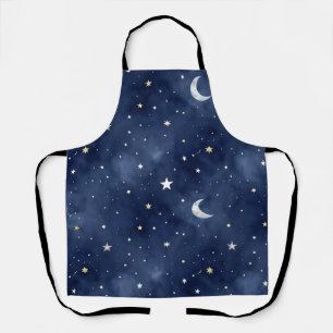 Starry Night Moon Constellations Pattern Apron
