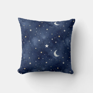 Starry Night Moon Constellations Pattern Cushion