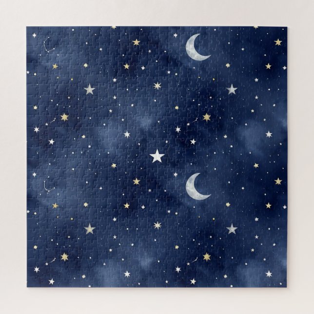 Starry Night Moon Constellations Pattern Jigsaw Puzzle (Vertical)