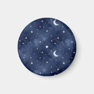 Starry Night Moon Constellations Pattern Magnet