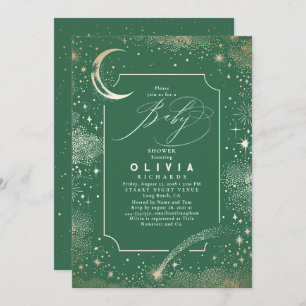 Starry Night Moon Mystical Celestial Baby Shower Invitation