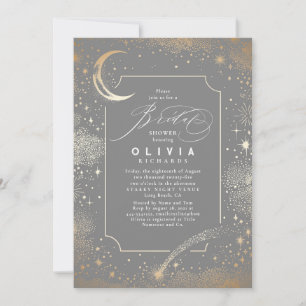 Starry Night Moon Mystical Celestial Bridal Shower Invitation
